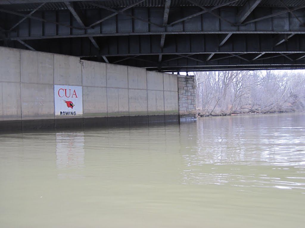 CUA rowing emblem under the route 50 bridge by midatlanticriverrat