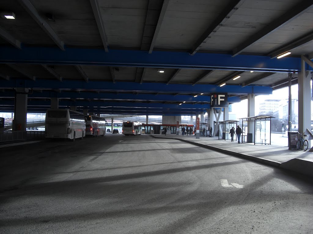 A large bus-station under the parking lot at Bygarasjen by Mona Lygre