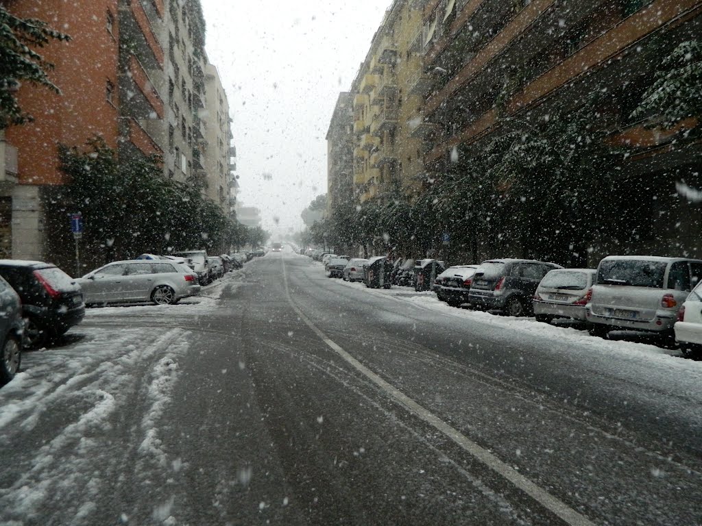 Via delle Fornaci with snow by lucian raceala