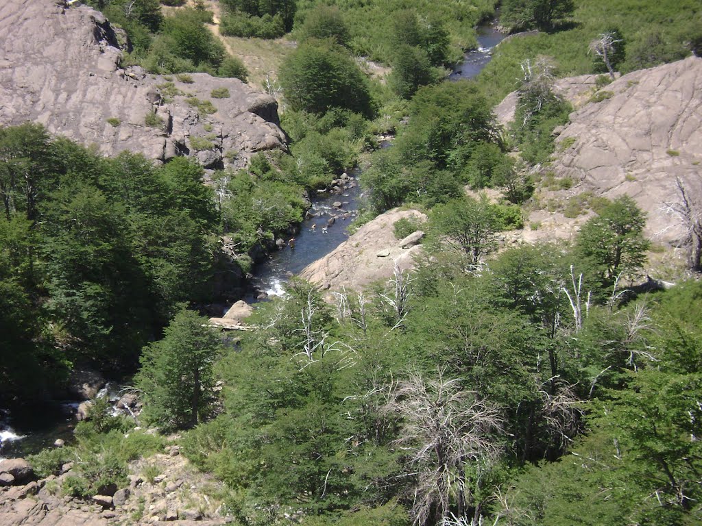 Vista de los piletones desde arriba de la cascada by Payun Matru