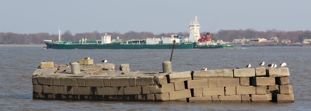 Delaware River at Battery Park, New Castle Delaware by gene.alderson