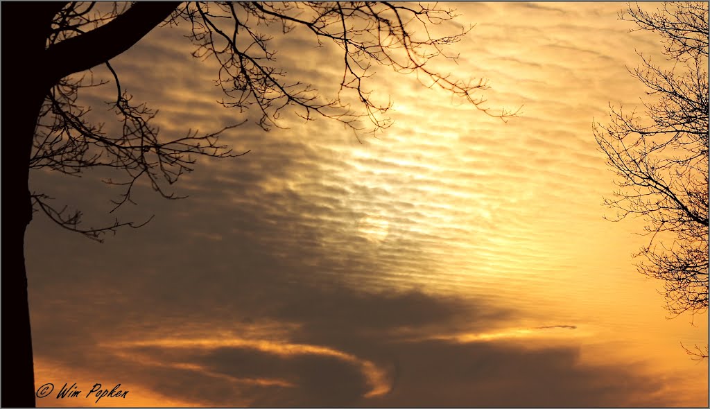 Golden Sky above Ter Apel by Wim Popken