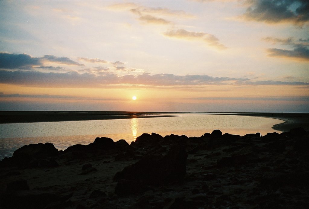 Coucher de soleil sur le Couesnon au Mont-Saint-Michel by sebg05