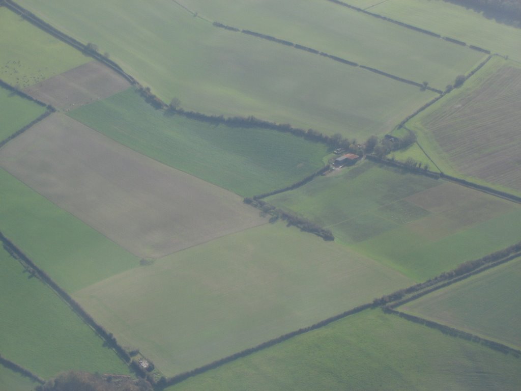 Redacres barn from the air by wessexwill