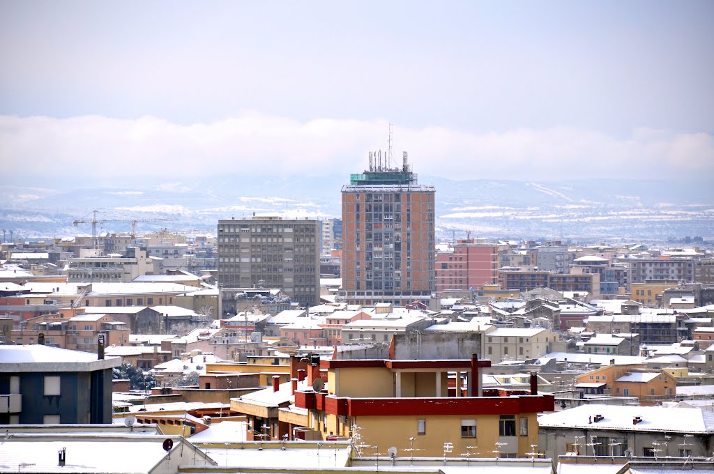 Sassari- Nevicata sulla Città by virgilio petza