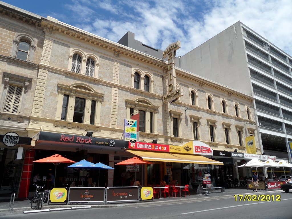 Old MALCOM RIED Furniture Building across RUNDLE Street, on 17-02-2012 by Peter John Tate,