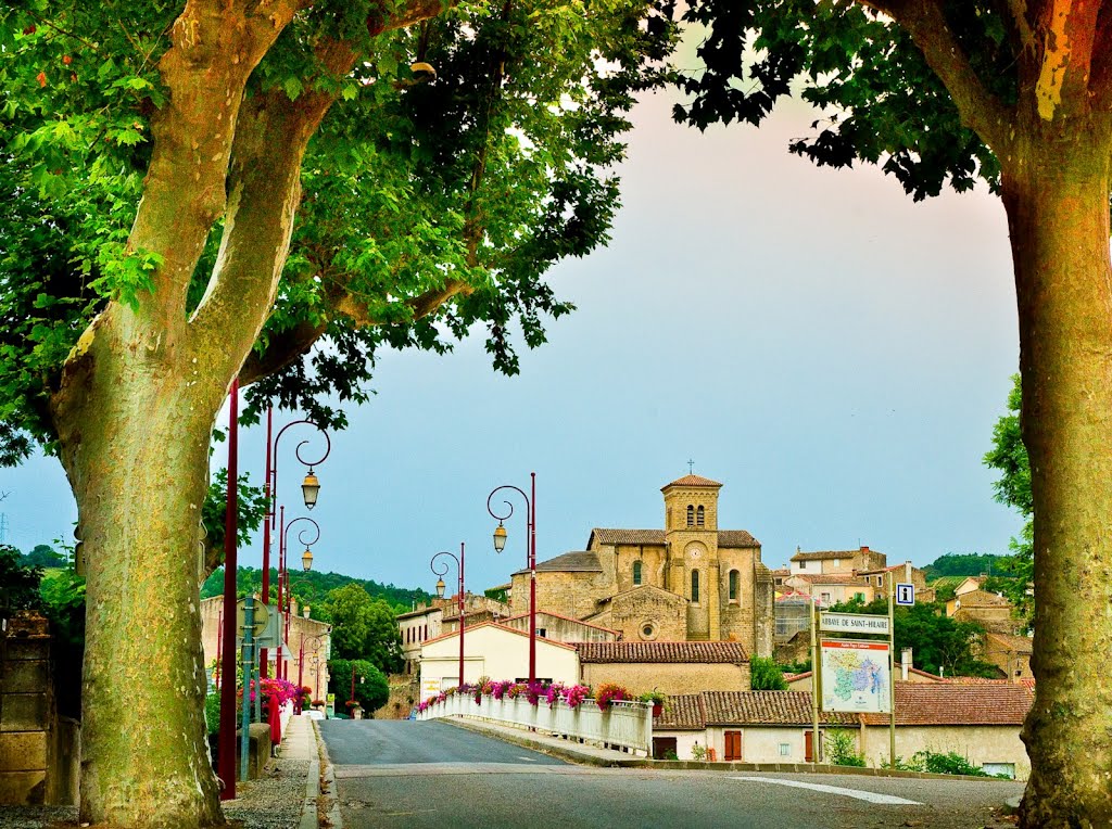 Saint hilaire from the bridge Aude France by jaksfotos