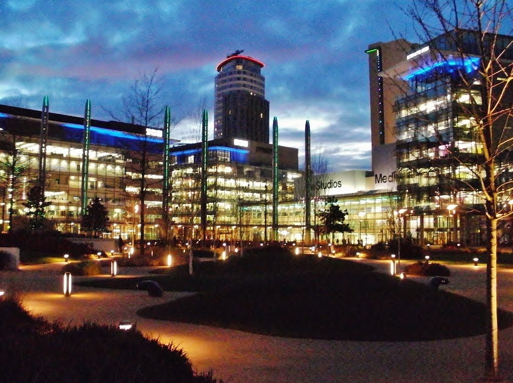 Media City at twilight by JD Williams