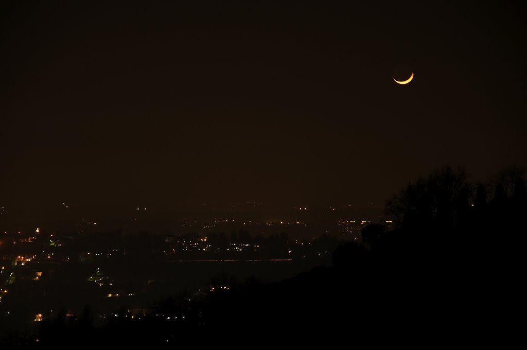 Tramonto con luna barchetta by Stefano Dell'Orto