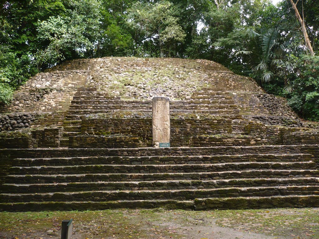 Stela Temple Lamanai Belice by Tony Castillo.