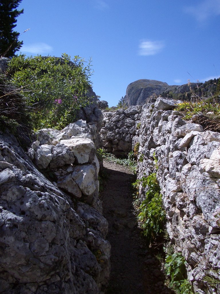 Ruins of the Austrian-Hungarian "Edelweiss-Stellung" south of Passo di Valparola (view to the west / Mount Setsass) by humbleweed