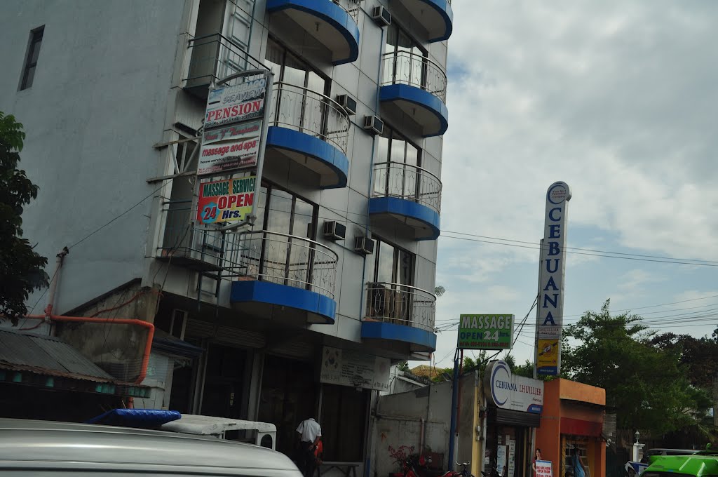 Building frontage of Maribago Seaview Pension viewed from the satellite market along the coastal circumferential road in Maribago, Lapu-Lapu City, Mactan Island, Cebu, Philippines by kang © francis b i ♠