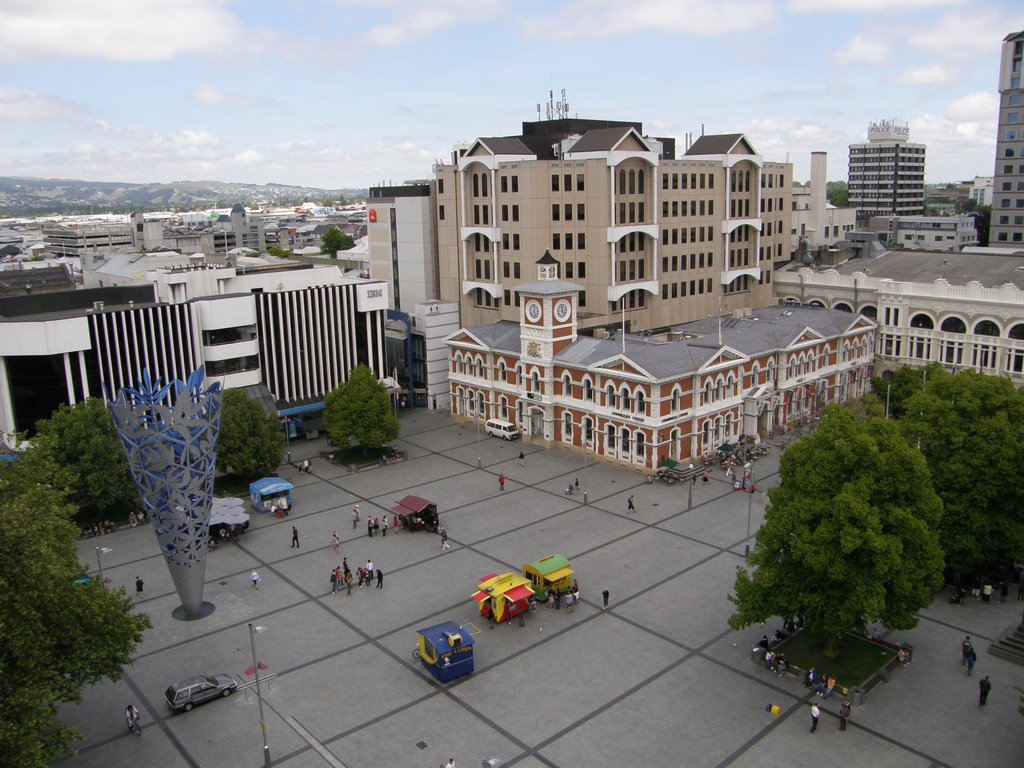 View from Christ Church Cathedral, Christchurch, NZ by kaarvea