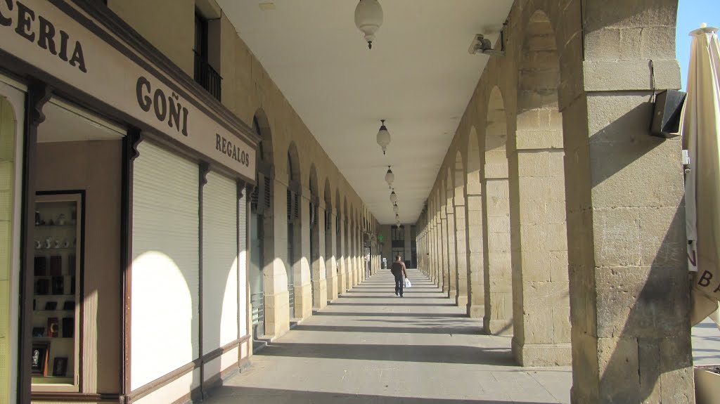 Porches en la plaza principal de Tafalla (Navarra). by Asenvi