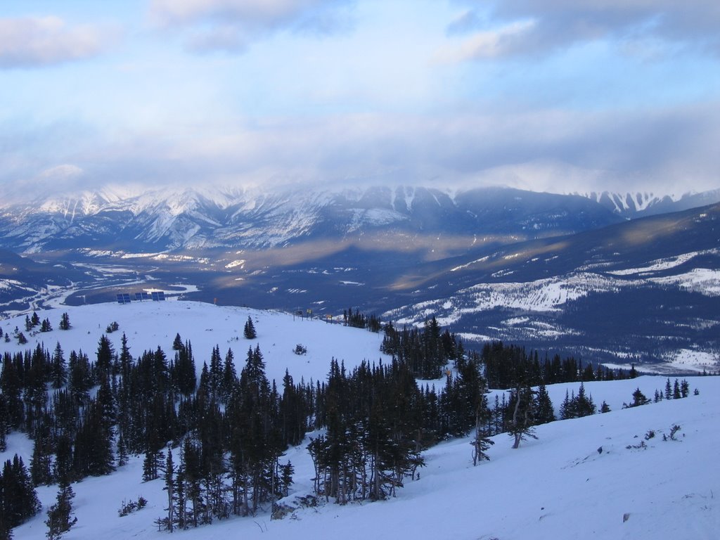 Mountains, Pines and Light and Shadow at Marmot Jasper by David Cure-Hryciuk