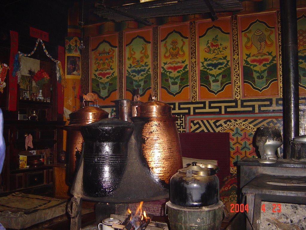 Inside a Tibetan house by Bendt Jakobsen