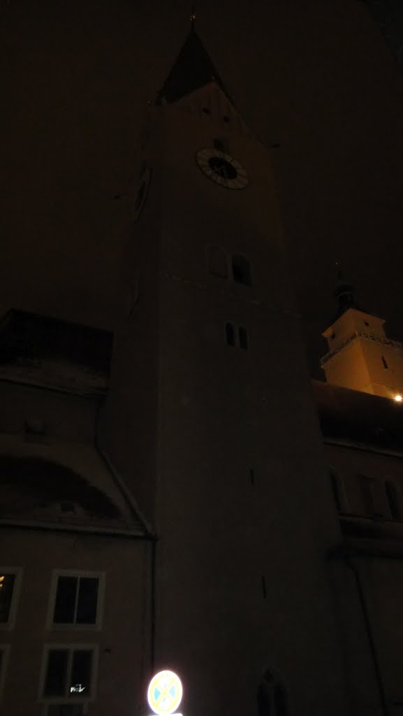 Bell tower of St. Moritz Church by night - Ingolstadt by Diego Giuseppe