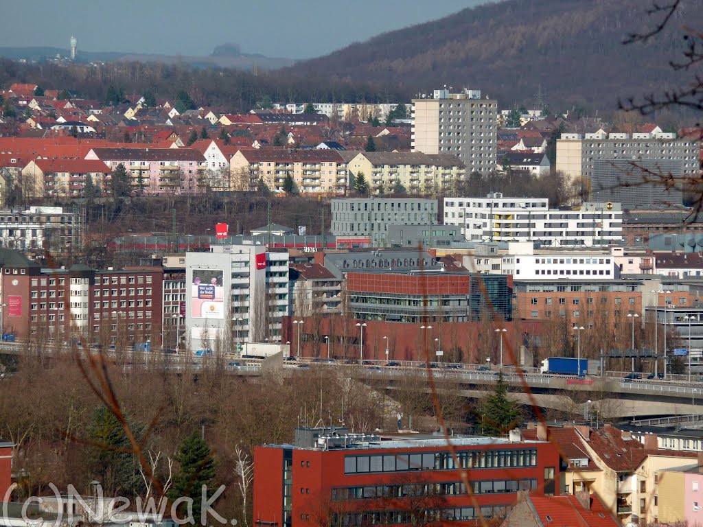 Blick Richtung Westspange, Eurobahnhof und Rodenhof by NewaK.