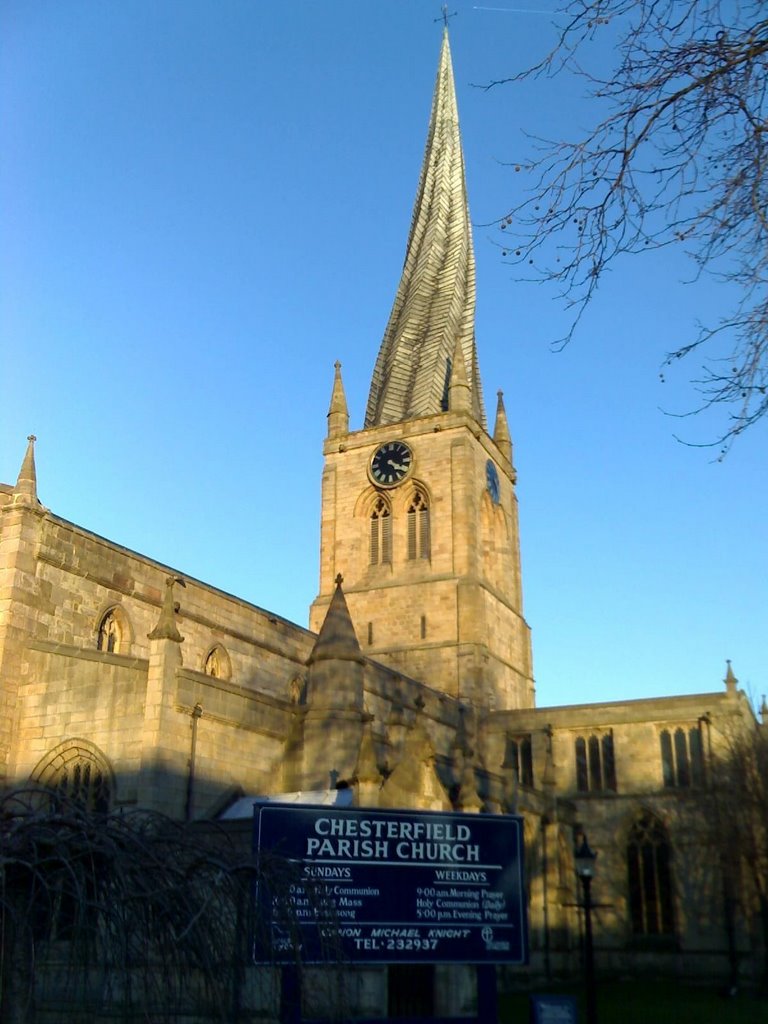 Winter sun on Crooked Spire by Pete