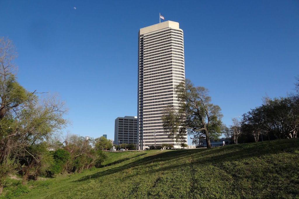 AIG Office Tower seen from the banks of the Bayou by Wolfgang Houston