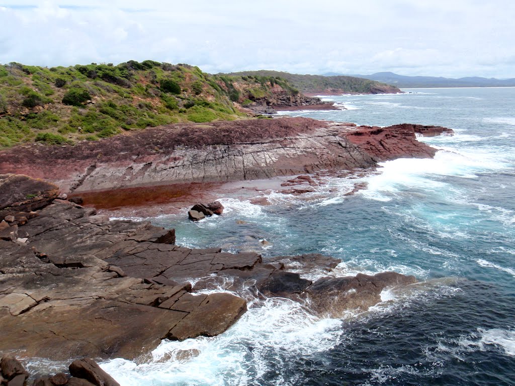 Haycock Point looking toward Merimbula Beach by Peter Ermel