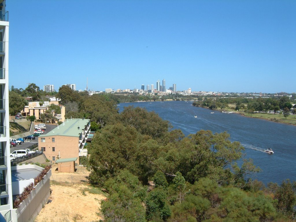 Perth Skyline Taken from Avena Appartments in Rivervale by mulpan01