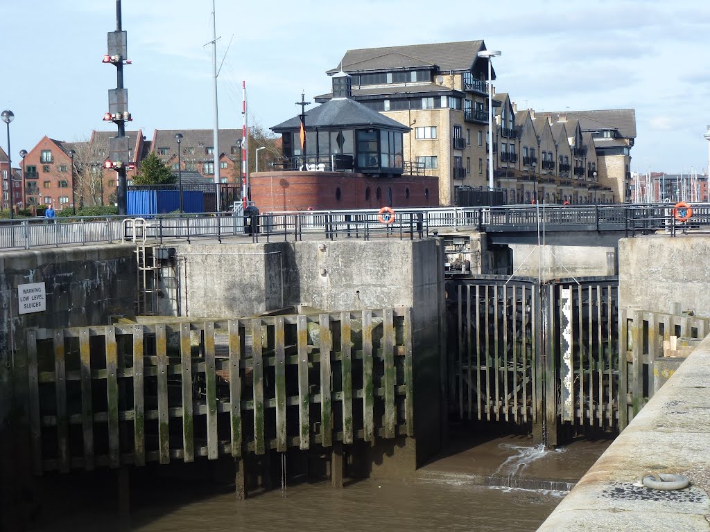 Outer Lock Gates To The Brunswick Dock. by Peter Hodge