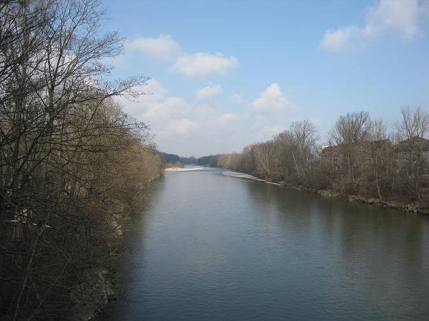 Augsburg Blick auf den Lech von der MAN-Brücke by hubi1802