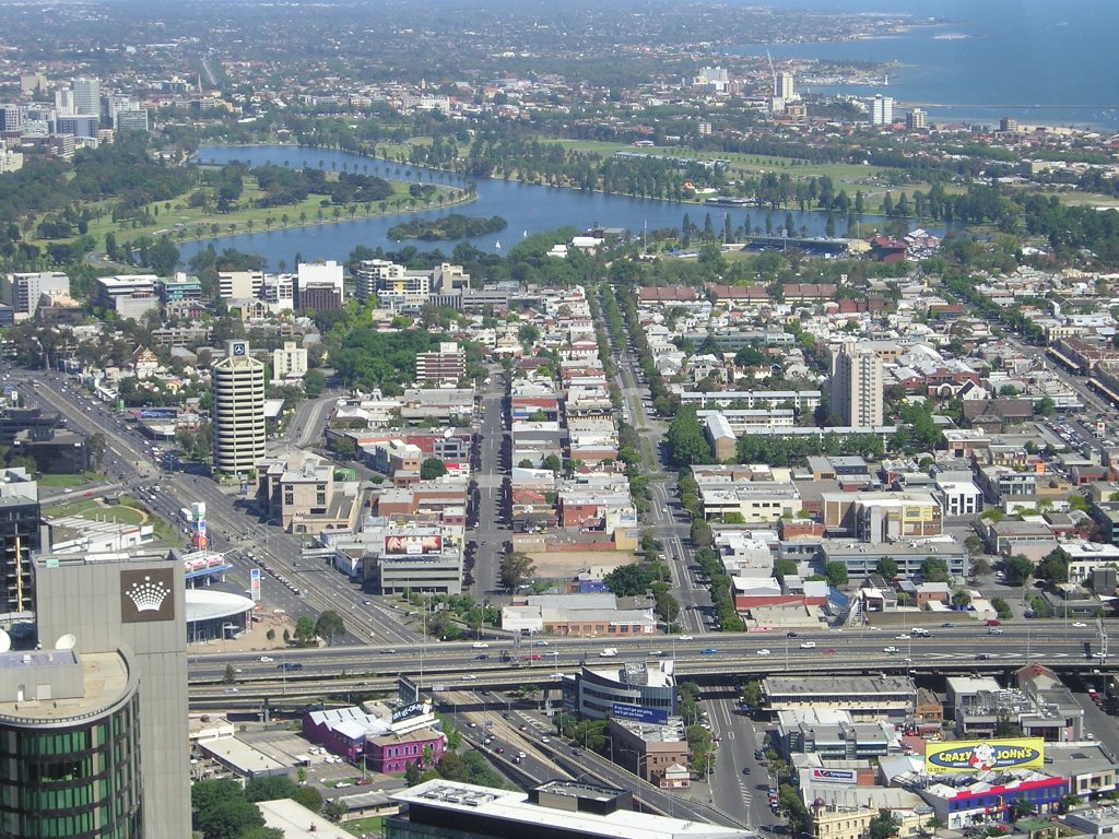 View over Melbourne to South by SteffKraem