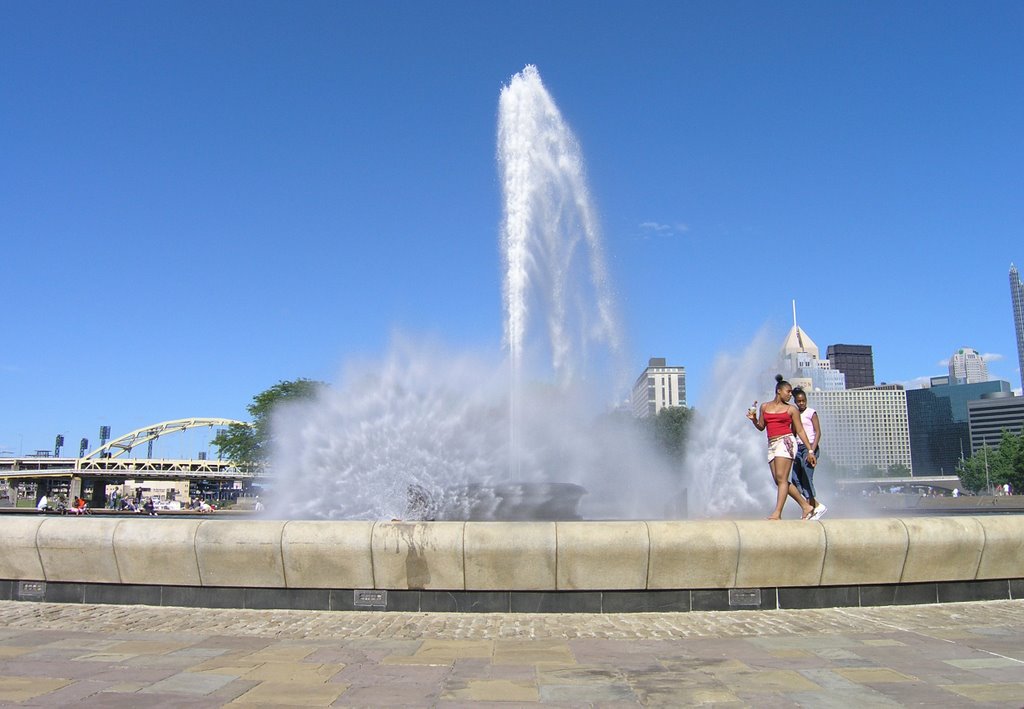 Point State Park fountain by wombatter