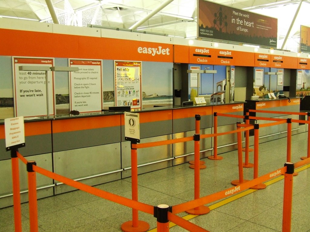 Easyjet Check-in desks. by kiwidane