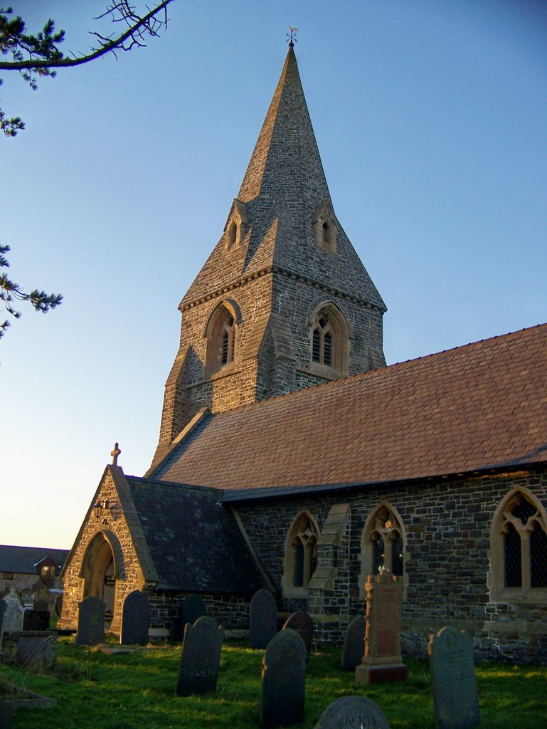 Sunset warmth - Llanrhystud church by grev16