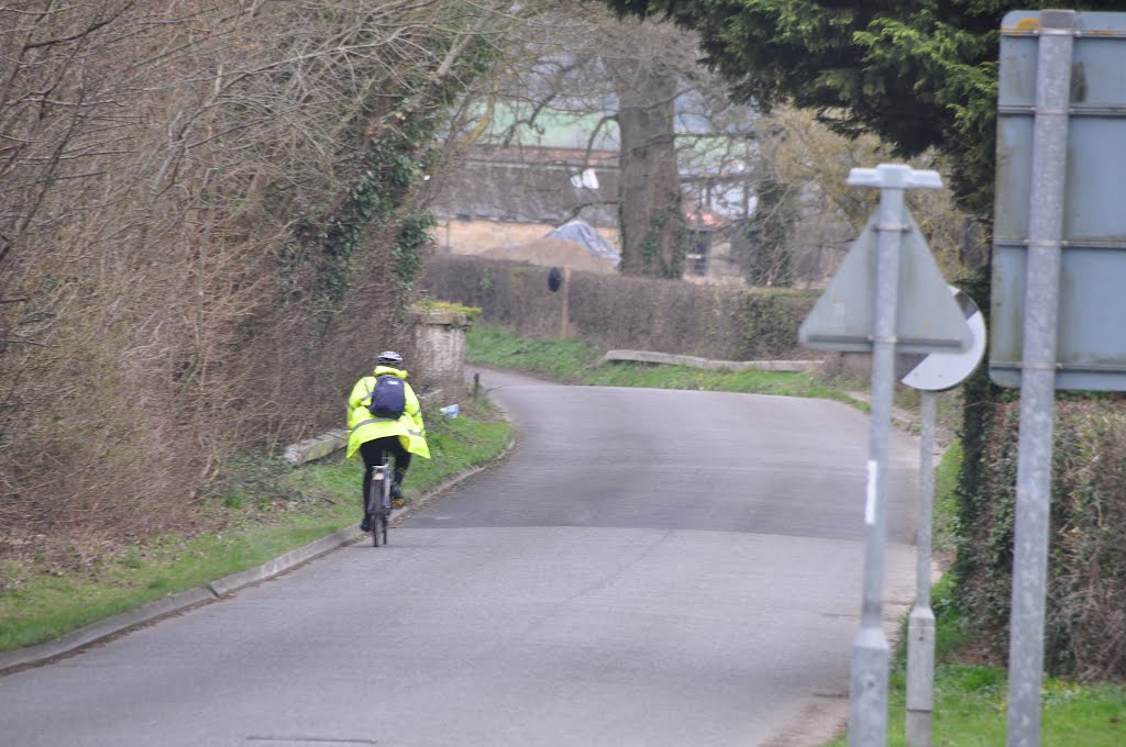 Yeovil : Cyclist on a Country Road by A Photographer