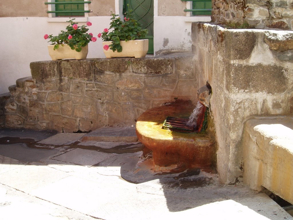 Hot water fountain at Chaudes-Aigues by Rosina Rowantree