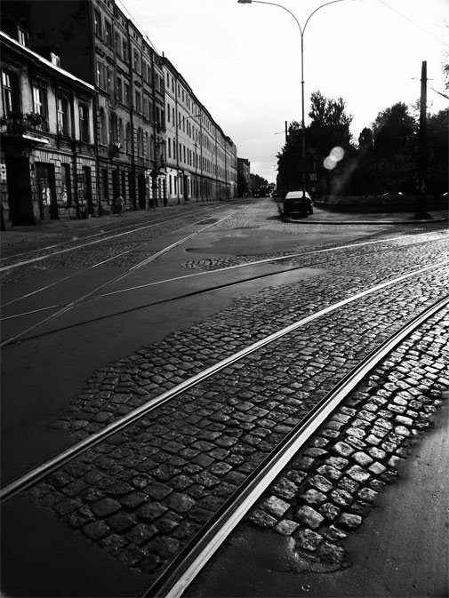 Lodz - old causway on Legionow Street by Bolek Rosinski