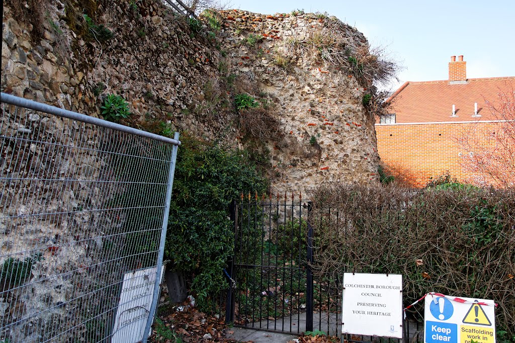 Medieval Bastion nearest to East Hill, Colchester, Essex, Mar 2012 by keithb