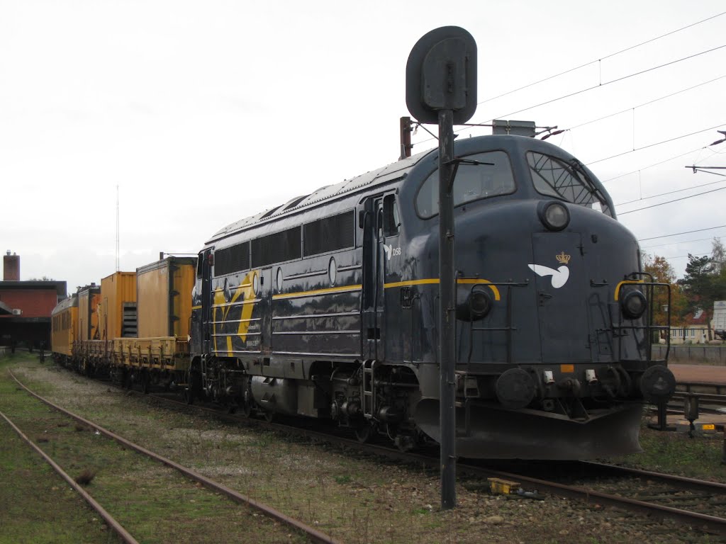 Diesellok im Bahnhof Vojens by mganzer