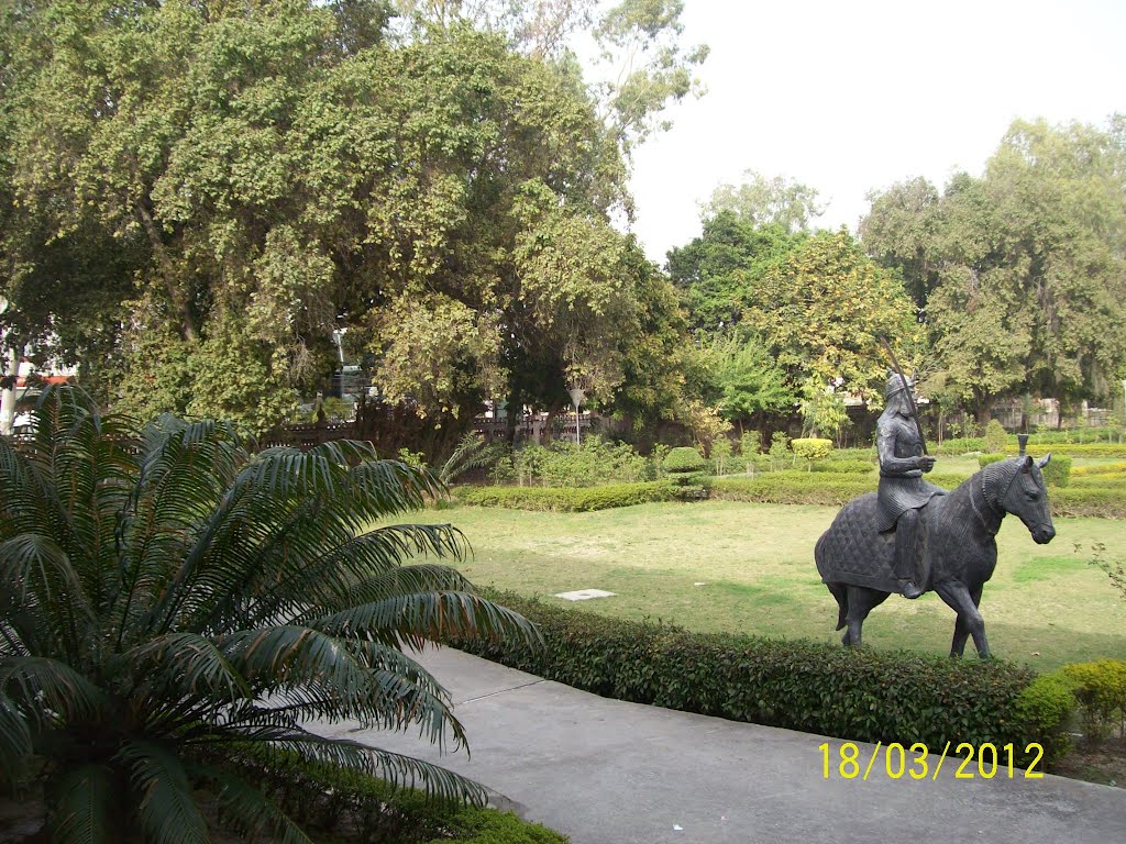 Statues Main Gate, Maharaja Ranjit Singh Panorama, Amritsar, Punjab India by Parbodh C Bali