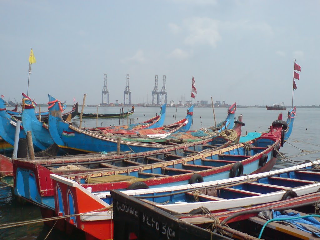 FISHING BOATS WAITING @ FORT KOCHI by ALENDE DEVASIA