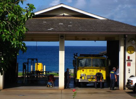 Sunset Beach Fire Station on O'ahu's North Shore by photosofaloha