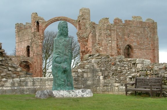 Sculpture at Lindisfarne Priory, Northumberland by Noseyinround