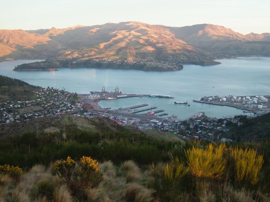 Lyttleton Harbour with Diamond Harbour in background by gary69.com