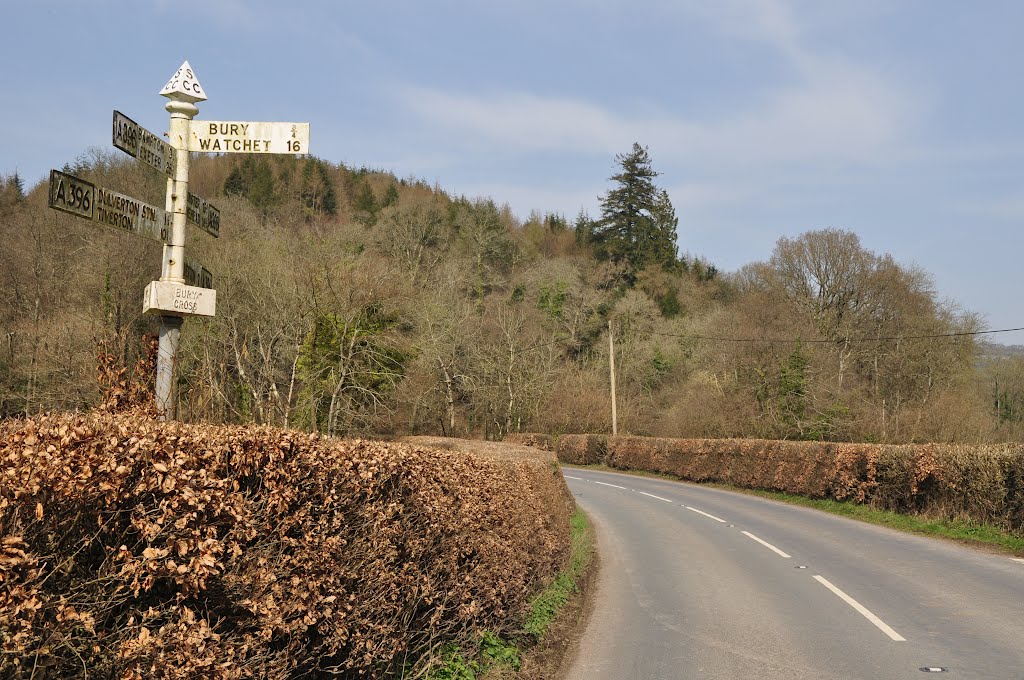 West Somerset : The A396 at Bury Cross by A Photographer