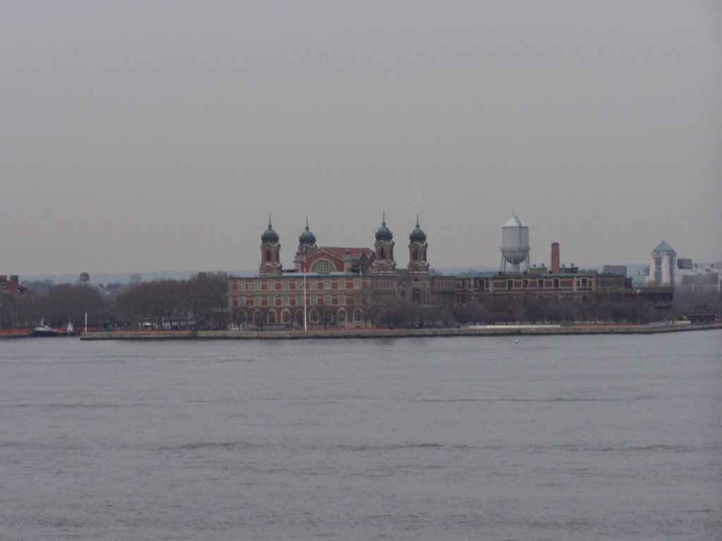 Ellis Island seen from Staten Island Ferry, New York by Stefan Viechter