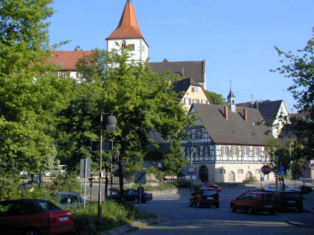 Beihingen village center with Old Town Hall and Amandus Church by gpermant