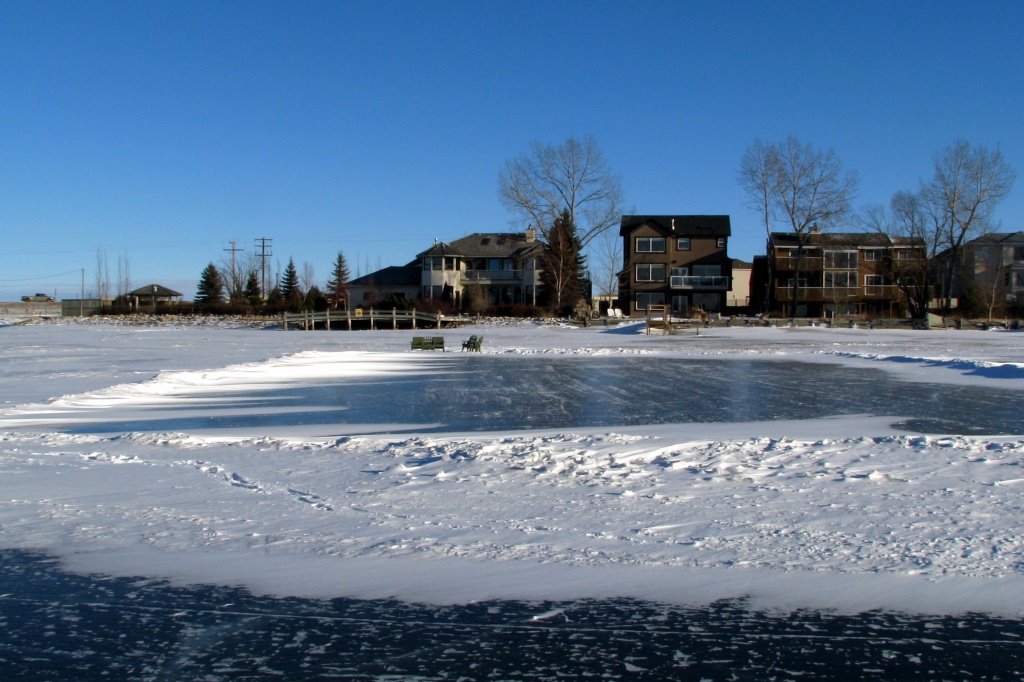 Skating rink on Chestermere Lake by Nawitka