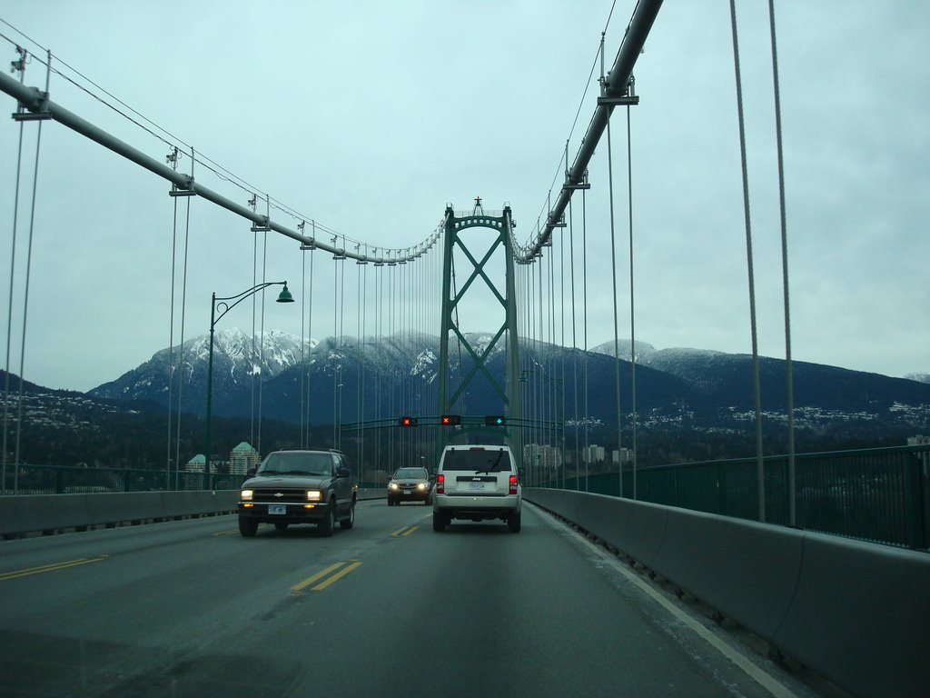 Mid Span on the Lions Gate Bridge by Paul R