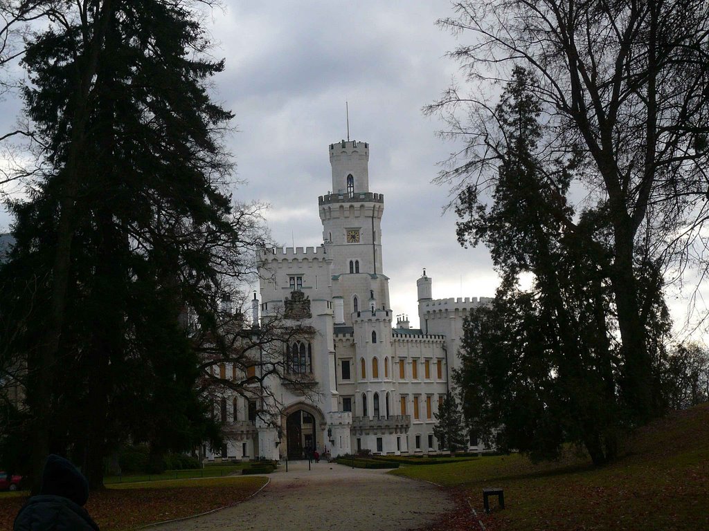 hluboka nad vitavou . veduta del castello dal bosco by Egidio Moretton