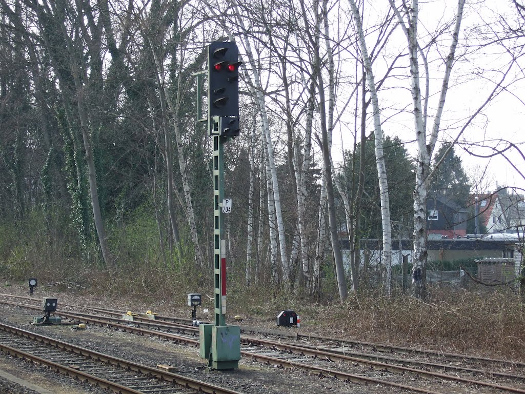 Ausfahrsignal P704 und Sperrsignal Ls705 vor Gleissperre by Hurrug