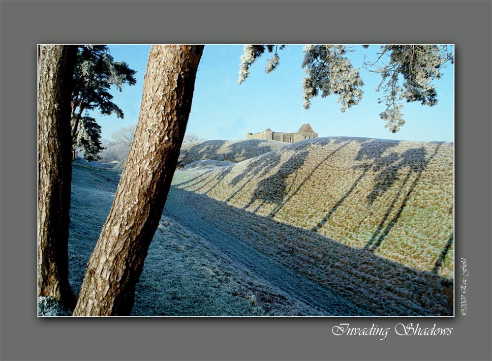 Castle Rising ramparts and autumn shadows by photofx